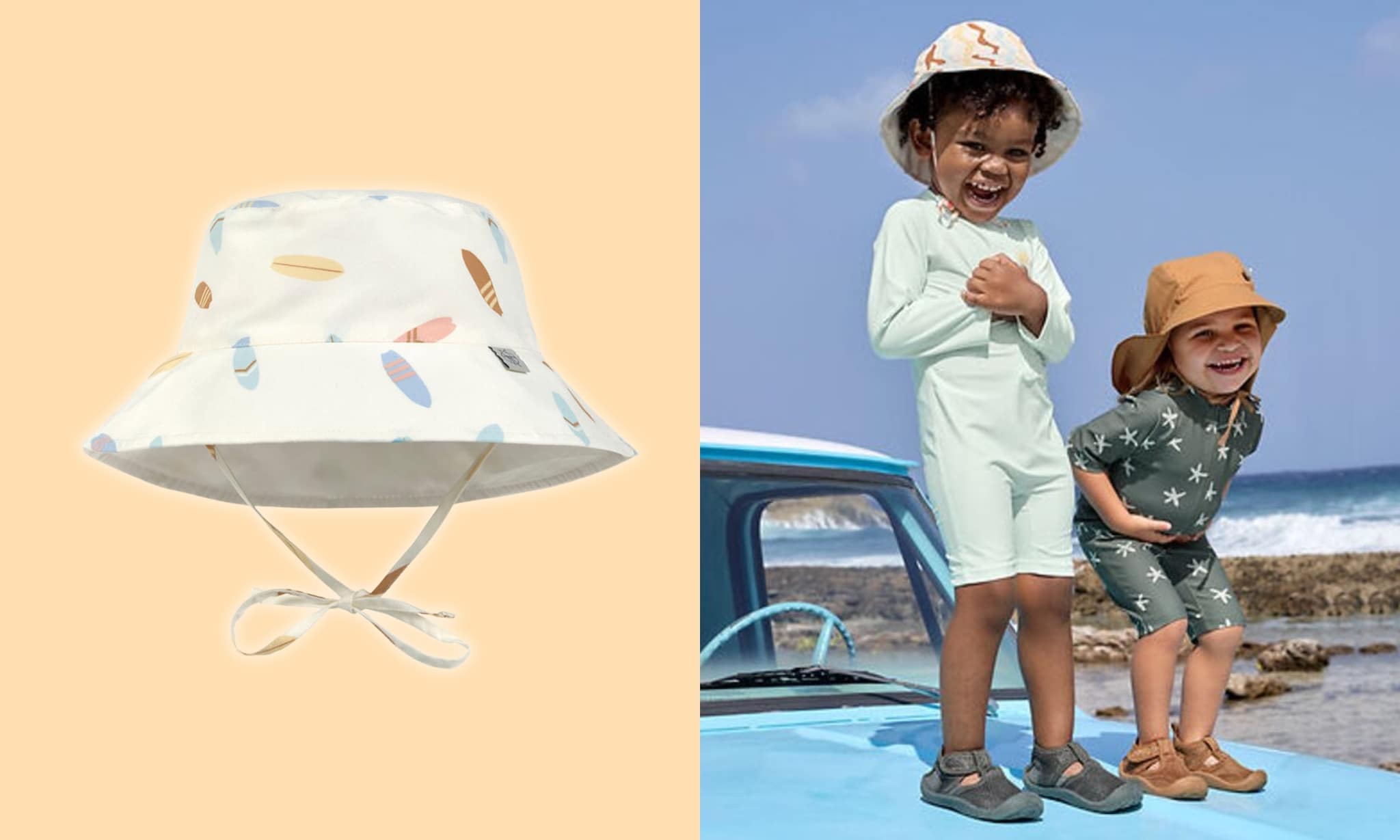 de leukste zonnehoedjes en uv-zwempetten voor baby's en peuters, zoals deze van lassig