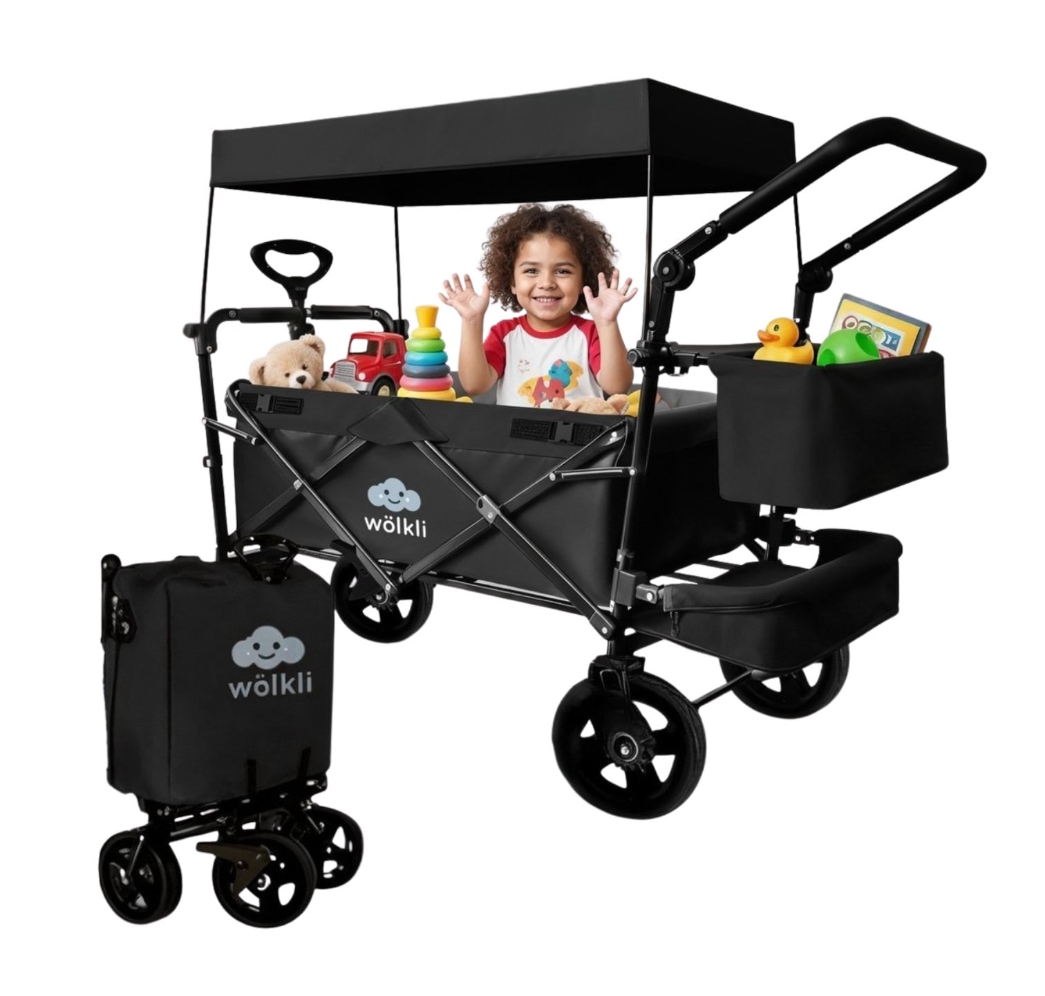 wölkli bolderkar met dak voor kinderen Wölkli