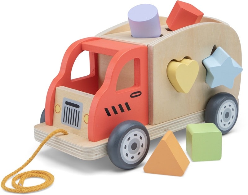 houten truck en vormenstoof in een Woet