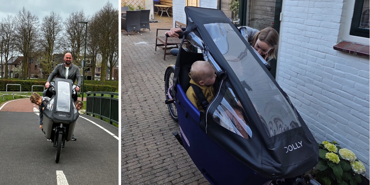 Links: Sjoerd met Vik en Lexi in de Joy. | Rechts: Annelot met tweeling Adam en Levi. Links: Sjoerd met Vik en Lexi in de Joy. | Rechts: Annelot met tweeling Adam en Levi.
