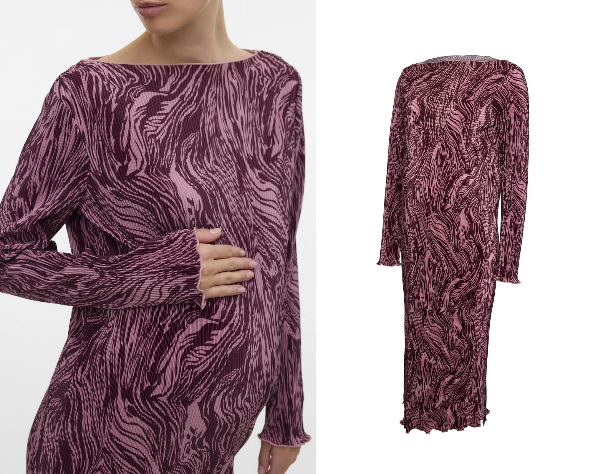 mamalicious donkerrode zwangerschapsjurk met print Mamalicious