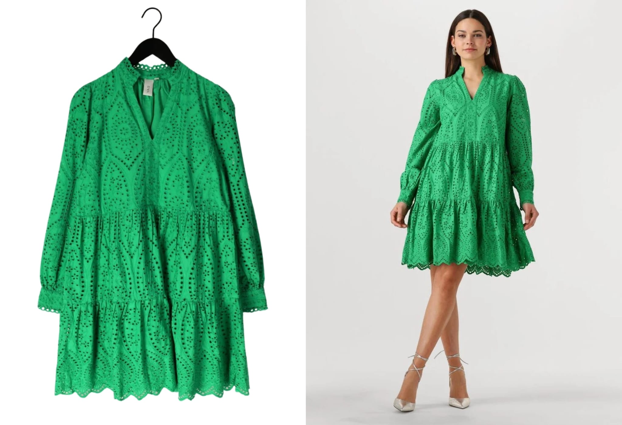 y.a.s. groene of roze mini-jurk, perfecte zwangerschapsjurk voor een feestje Y.A.S.