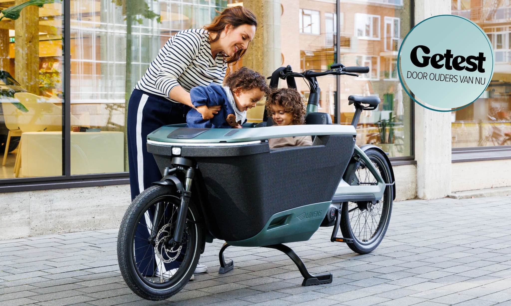 Redacteur Danique test de Lovens Explorer 2 bakfiets voor Ouders van Nu