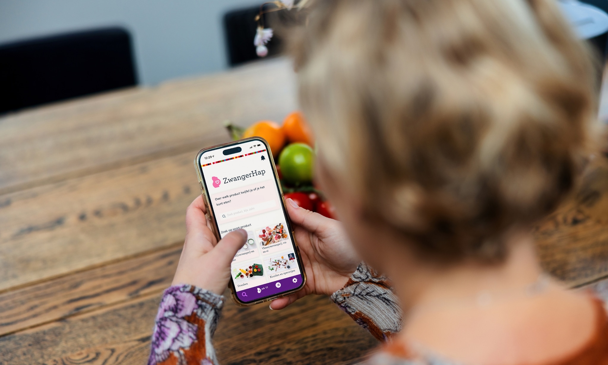 De app Zwangerhap van het Voedingscentrum. Voedingscentrum