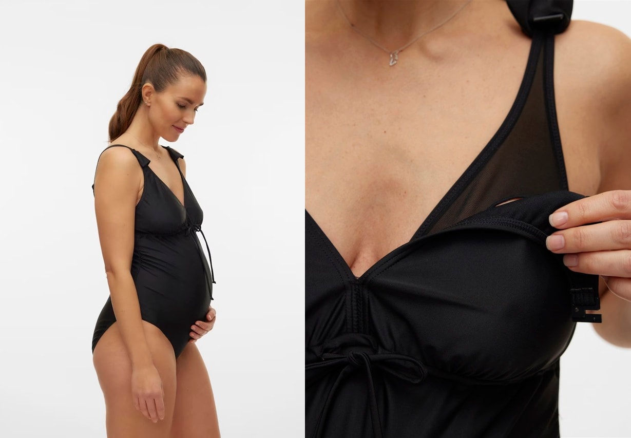 Mamalicious zwart zwangerschapsbadpak Mamalicious