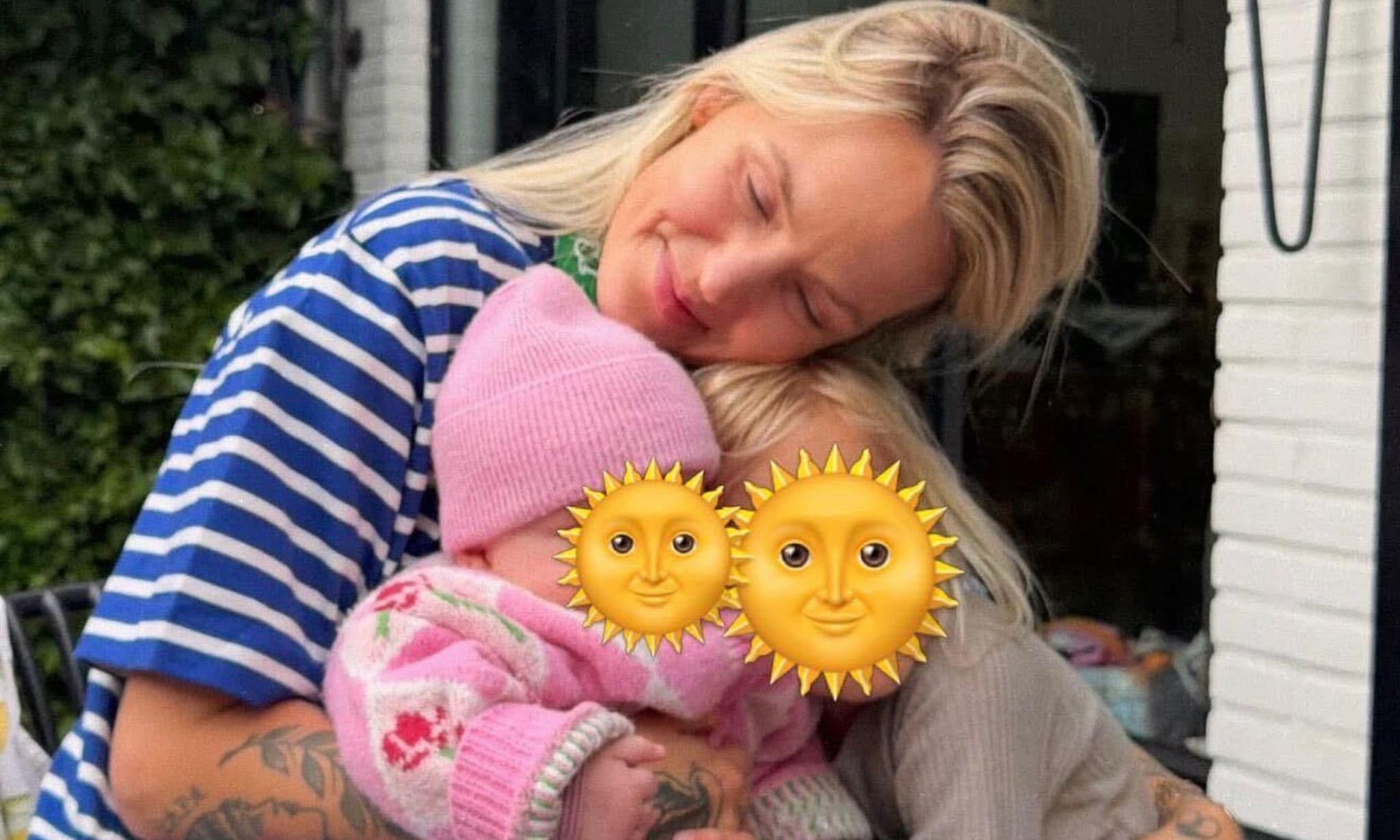 Bo met twee van haar kinderen privé
